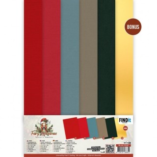 (BB-A4-10040)Linen Cardstock Pack - Berries Beauties - Fairy Christmas - A4