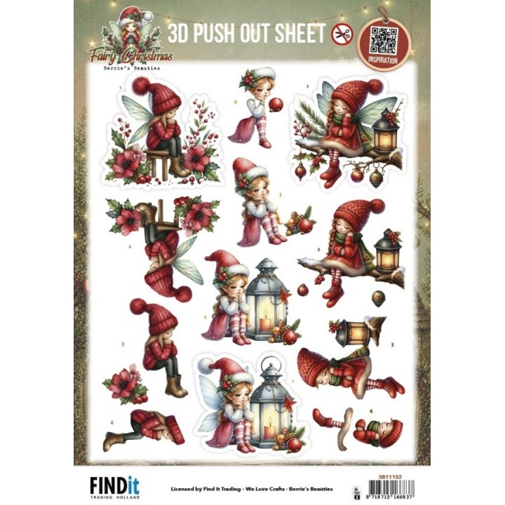 (SB11152)3D Pushout Sheet - Berries Beauties - Fairy Christmas - A Little Sad