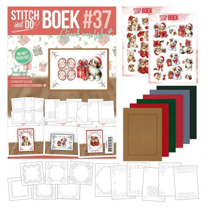 (STDOBB037)Stitch & Do boek A6 - 37 - Warm Christmas Paws