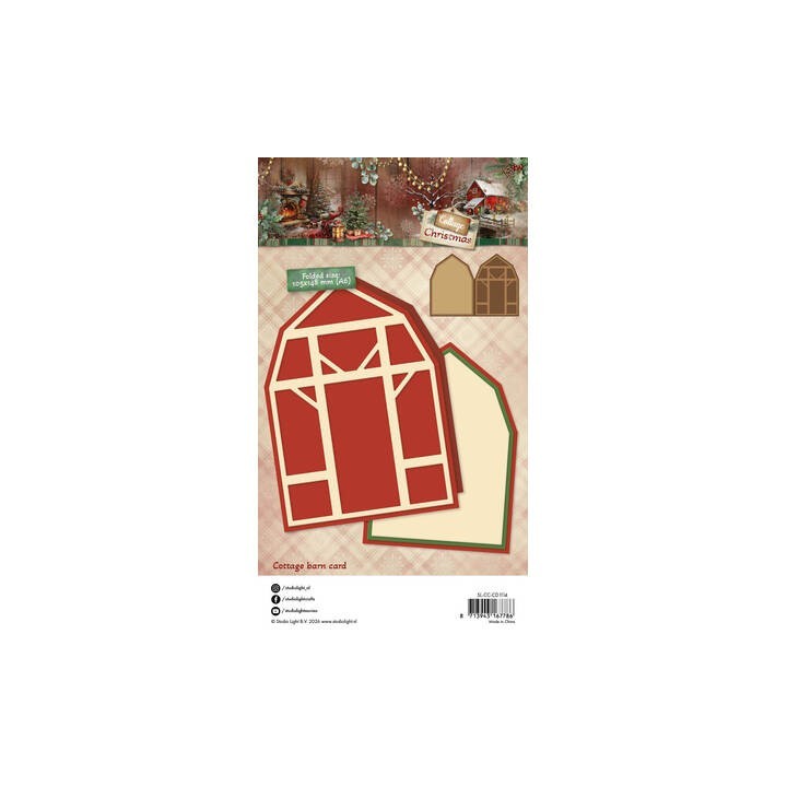 (SL-CC-CD1114)StudioLight Dies – Cottage Barn Card Cottage Christmas n° 1114