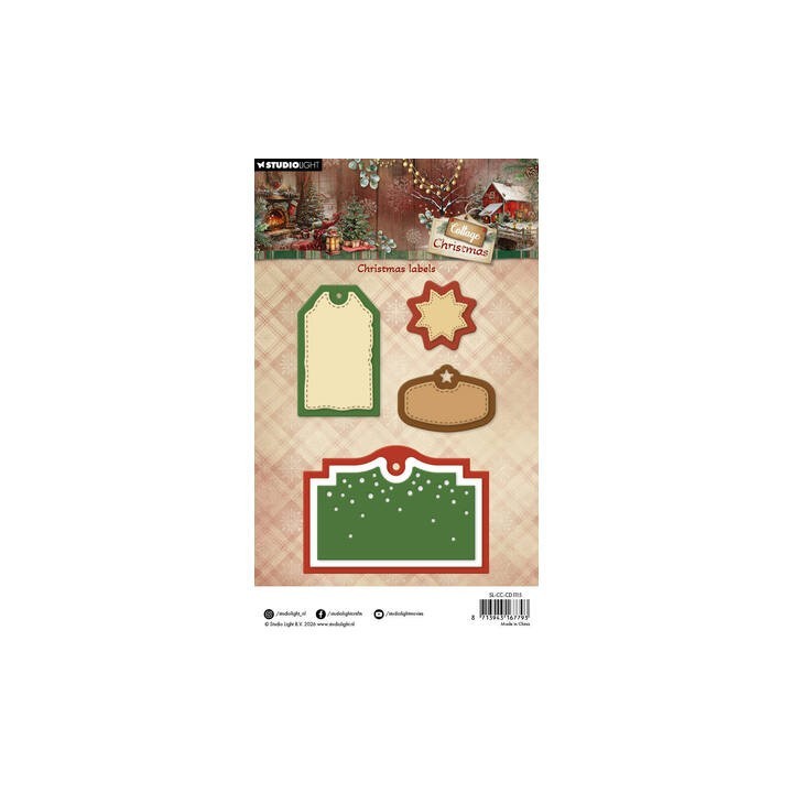 (SL-CC-CD1115)StudioLight Dies – Christmas Labels Cottage Christmas n° 1115