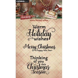(SL-CC-STAMP958)Studio light Stamp Warm Holiday Wishes Cottage Christmas n° 958