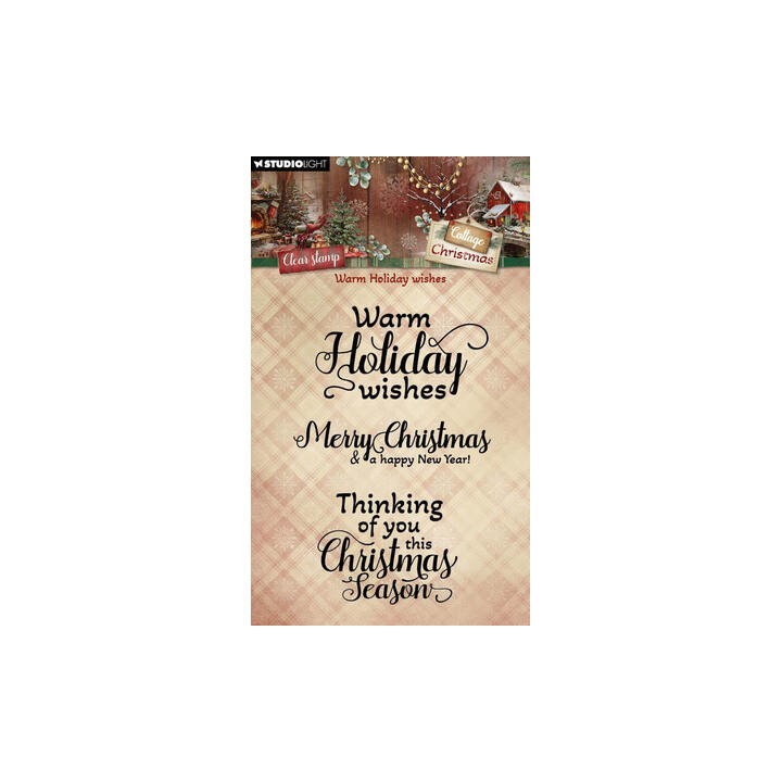 (SL-CC-STAMP958)Studio light Stamp Warm Holiday Wishes Cottage Christmas n° 958