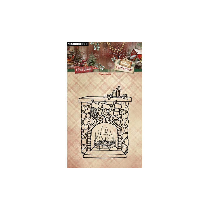 (SL-CC-STAMP957)Studio light Stamp Fireplace Cottage Christmas n° 957