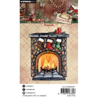 (SL-CC-STAMP957)Studio light Stamp Fireplace Cottage Christmas n° 957