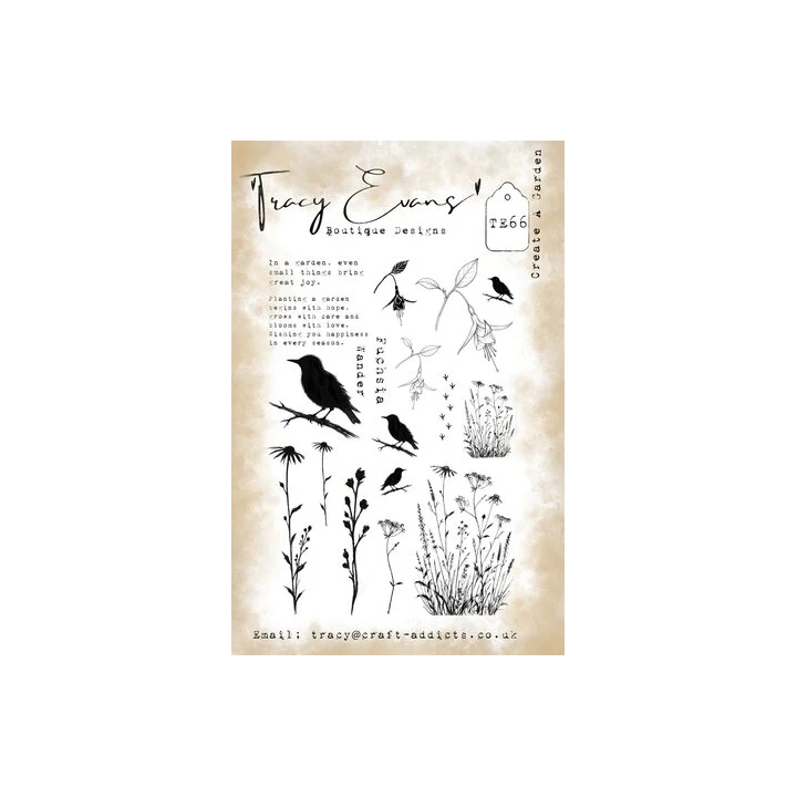 (TE066)Tracy Evans Create A Garden A5 Stamp