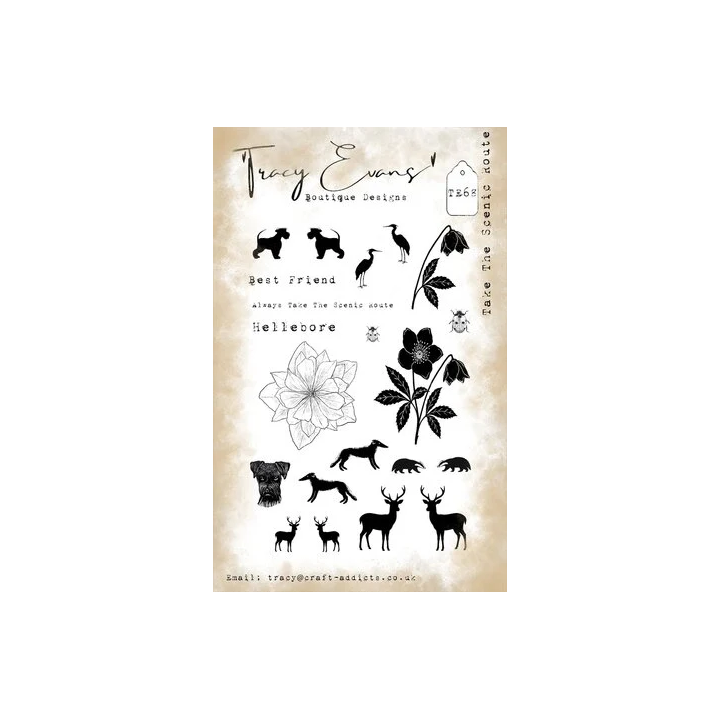 (TE068)Tracy Evans Take The Scenic Route A6 Stamp