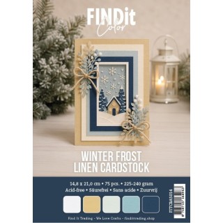 (FITCBA5014)Find It Color - Linen Cardstock Pack A5 - Winter Frost Pack
