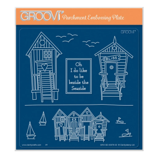 (GRO-SE-42676-03)Groovi Plate A5 Barbara's SHAC Beach Huts