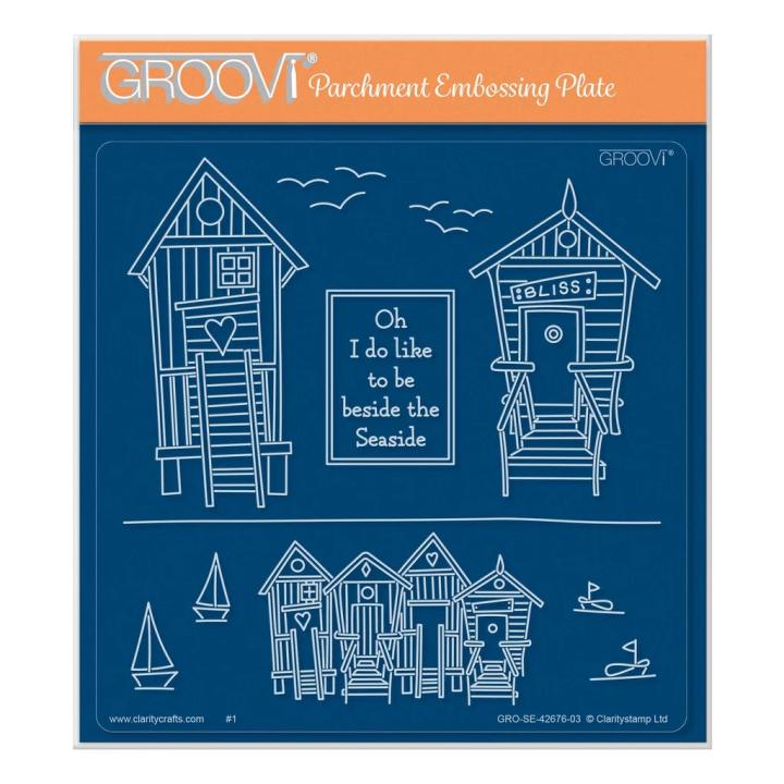 (GRO-SE-42676-03)Groovi Plate A5 Barbara's SHAC Beach Huts