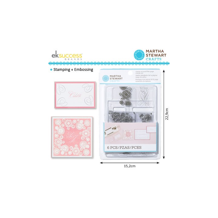 (24038)Martha Stewart stamp set around the page calligraphy doil
