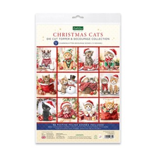 (11-DCD7004)Katy Sue Designs Christmas Cats Die Cut and Decoupage Collection