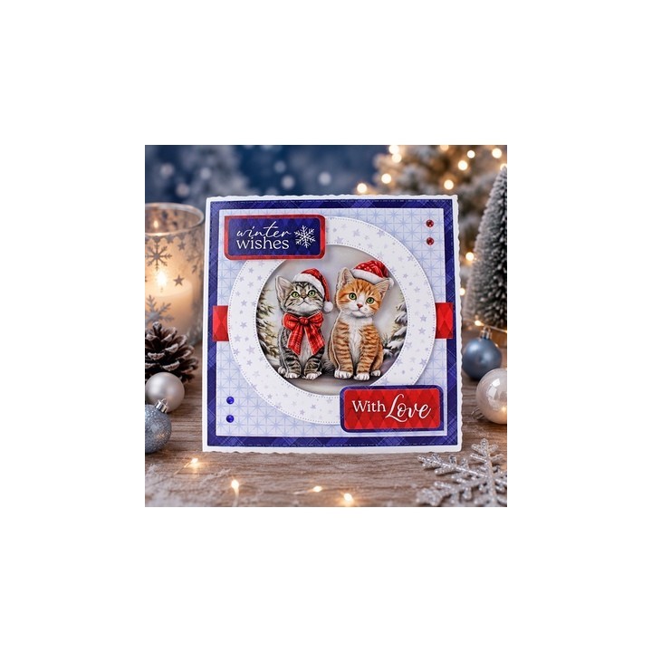 (11-DCD7004)Katy Sue Designs Christmas Cats Die Cut and Decoupage Collection
