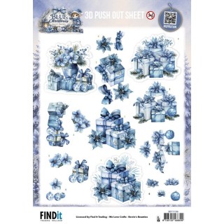 (SB11156)3D Pushout Sheet - Berries Beauties - Blue Christmas - Christmas Presents