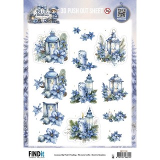 (SB11158)3D Pushout Sheet - Berries Beauties - Blue Christmas - Christmas Lanterns