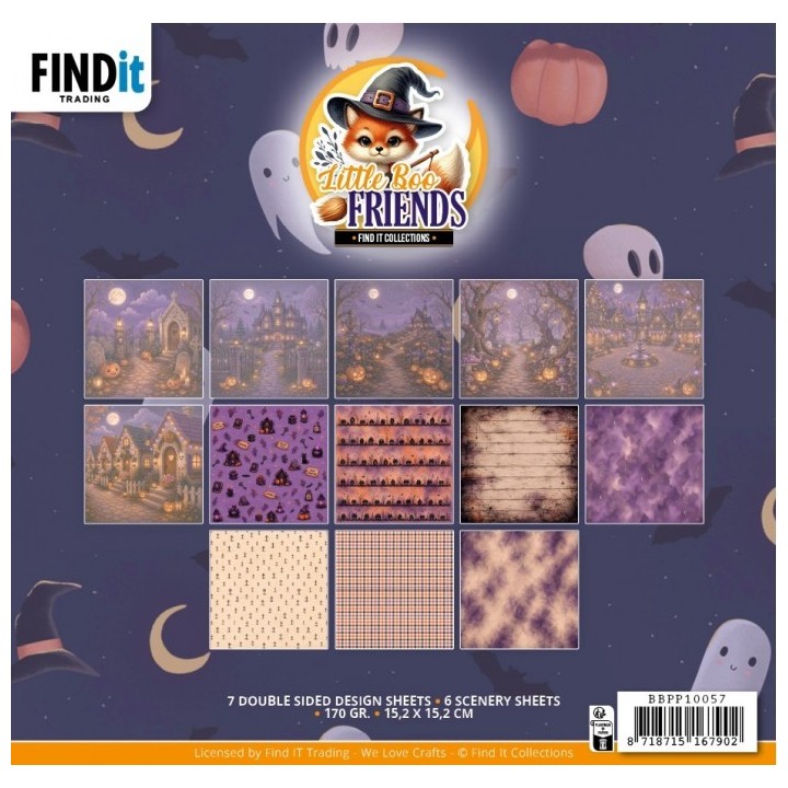 (BBPP10057)Paperpack - Find It Collection - Little Boo Friends - 15,2 x 15,2 cm