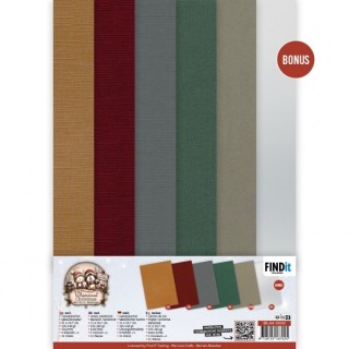(BB-A4-10042)Linen Cardstock Pack - Berries Beauties - Whimsical Christmas - A4