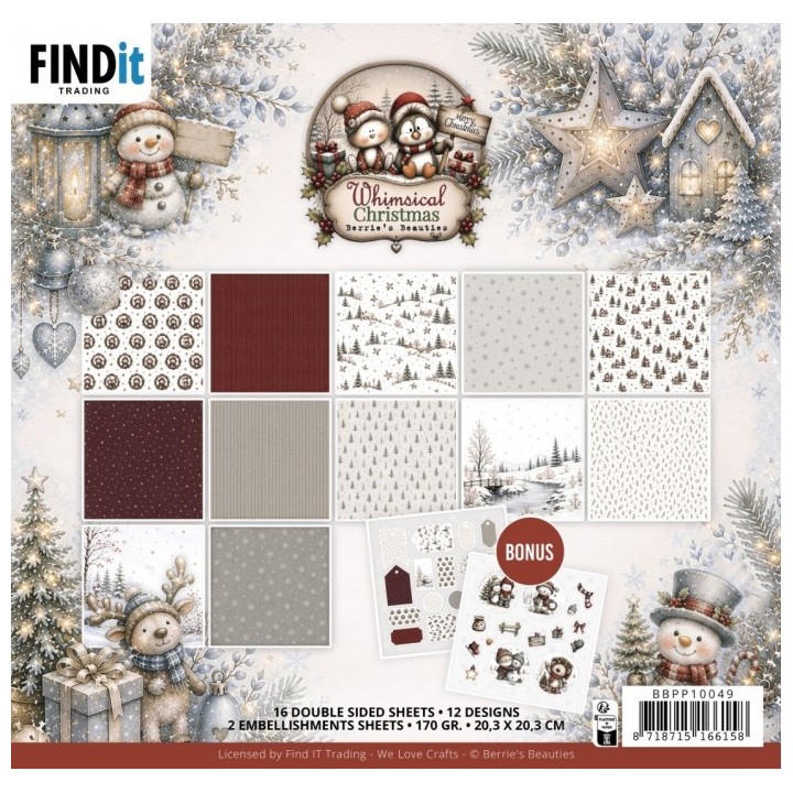 (BBPP10049)Paperpack - Berries Beauties - Whimsical Christmas 20 x 20 cm