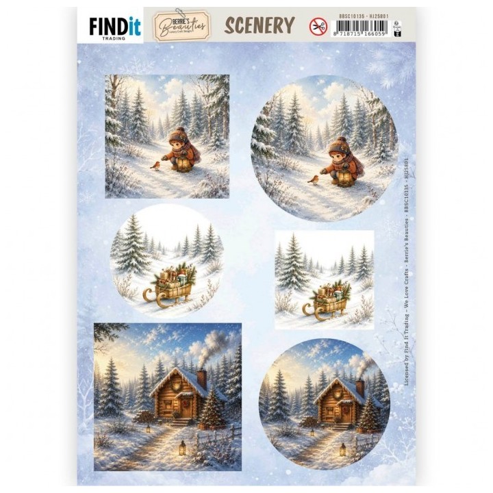 (BBSC10135)Scenery Push out - Berries Beauties - Good Old Christmas