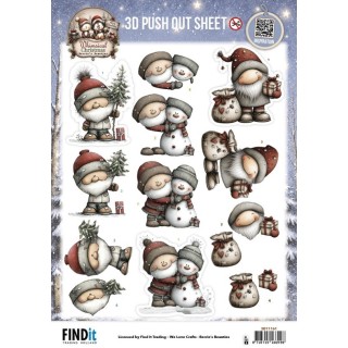 (SB11161)3D Pushout Sheet - Berries Beauties - Whimsical Christmas - Santa Claus