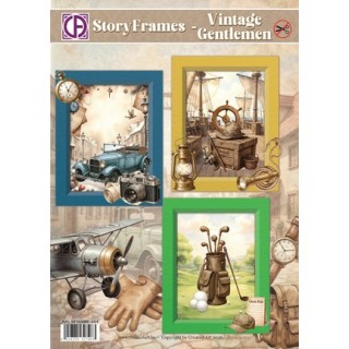 (SFRAME-004)3D Creative CutOuts StoryFrames - Vintage Gentlemen (3 cards)