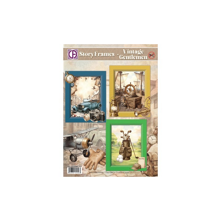 (SFRAME-004)3D Creative CutOuts StoryFrames - Vintage Gentlemen (3 cards)