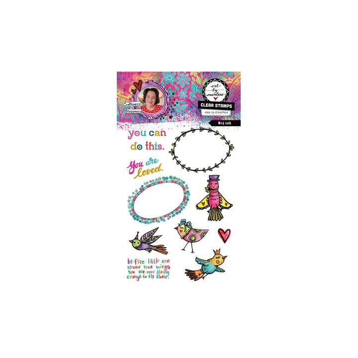 (ABM-26-STAMP964)Studio light Stamp Bird Talk Art by Marlene n° 964