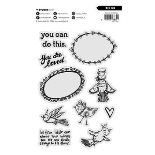 (ABM-26-STAMP964)Studio light Stamp Bird Talk Art by Marlene n° 964