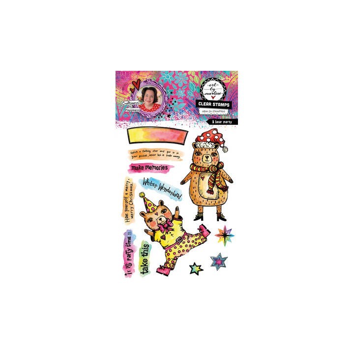 (ABM-26-STAMP966)Studio light Stamp A Bear Party Art by Marlene n° 966