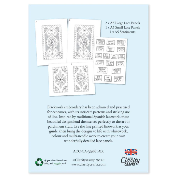 (ACC-CA-32081-XX)Clarity Lace Panels on Parchment (Printed Parchment Collection)