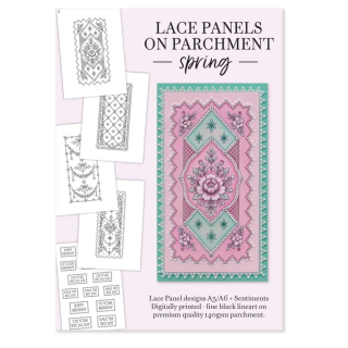 (ACC-CA-32082-XX)Clarity Lace Panels on Parchment - Spring (Printed Parchment Collection)