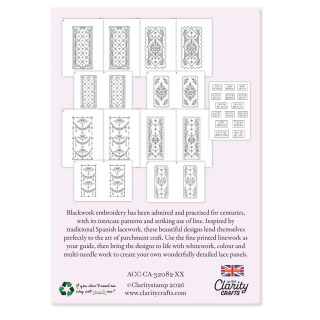 (ACC-CA-32082-XX)Clarity Lace Panels on Parchment - Spring (Printed Parchment Collection)