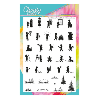 (STA-CH-12407-A5)Claritystamp Wee Christmas Friends & Family Silhouettes - Christmas Wonder A5 Stamp Set