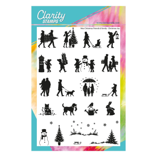 (STA-CH-12406-A5)Claritystamp Wee Christmas Friends & Family Silhouettes - Christmas Joy A5 Stamp Set