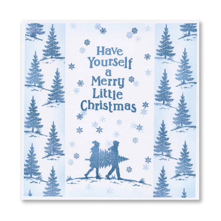 (STA-CH-12410-A7)Claritystamp Christmas Bell Jar & Sentiments A7 Stamp Set with Embedder