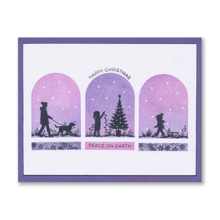 (STA-CH-12410-A7)Claritystamp Christmas Bell Jar & Sentiments A7 Stamp Set with Embedder
