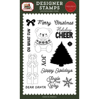 (CBBC518045)Carta Bella Clear Stamp Have A Beary Christmas Designer Stamp Set Holiday Cheer