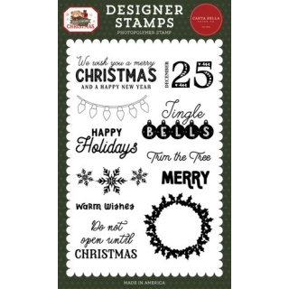 (CBBC518046)Carta Bella Clear Stamp Have A Beary Christmas Designer Stamp Set Do Not Open
