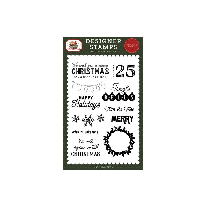 (CBBC518046)Carta Bella Clear Stamp Have A Beary Christmas Designer Stamp Set Do Not Open