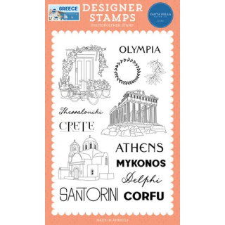 (CBGR508041)Carta Bella Clear Stamp Greece Designer Stamps Travel Through Greece