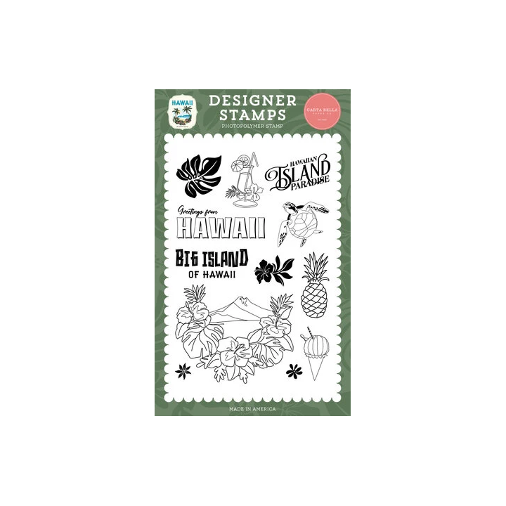(CBHI507042)Carta Bella Clear Stamp Hawaii Designer Stamps Hawaiian Island Paradise