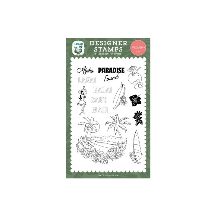 (CBHI507041)Carta Bella Clear Stamp Hawaii Designer Stamps Paradise Cities