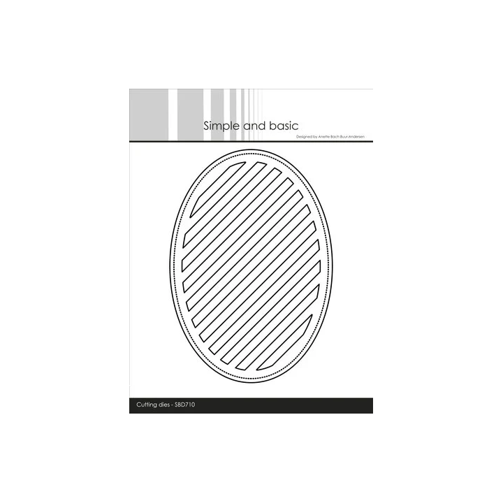 (SBD710)Simple and Basic Oval Diagonal Striped Panel with Piercing A6 Dies