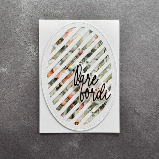 (SBD710)Simple and Basic Oval Diagonal Striped Panel with Piercing A6 Dies