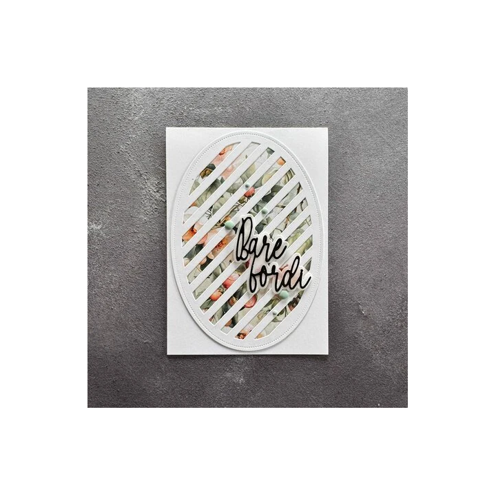 (SBD710)Simple and Basic Oval Diagonal Striped Panel with Piercing A6 Dies