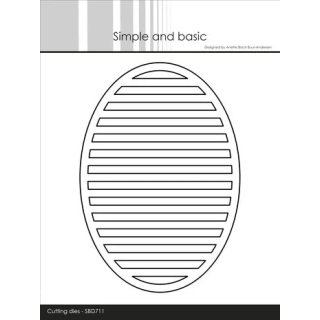 (SBD711)Simple and Basic Oval Horizontal Striped Panel A6 Dies