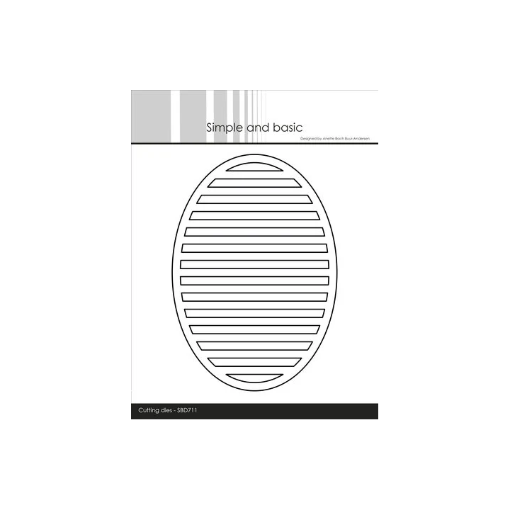 (SBD711)Simple and Basic Oval Horizontal Striped Panel A6 Dies