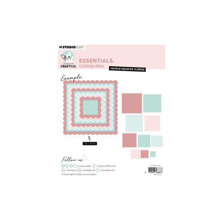 (CCL-ES-CD1126)StudioLight Dies – Nested Squares Scallop Essentials n° 1126