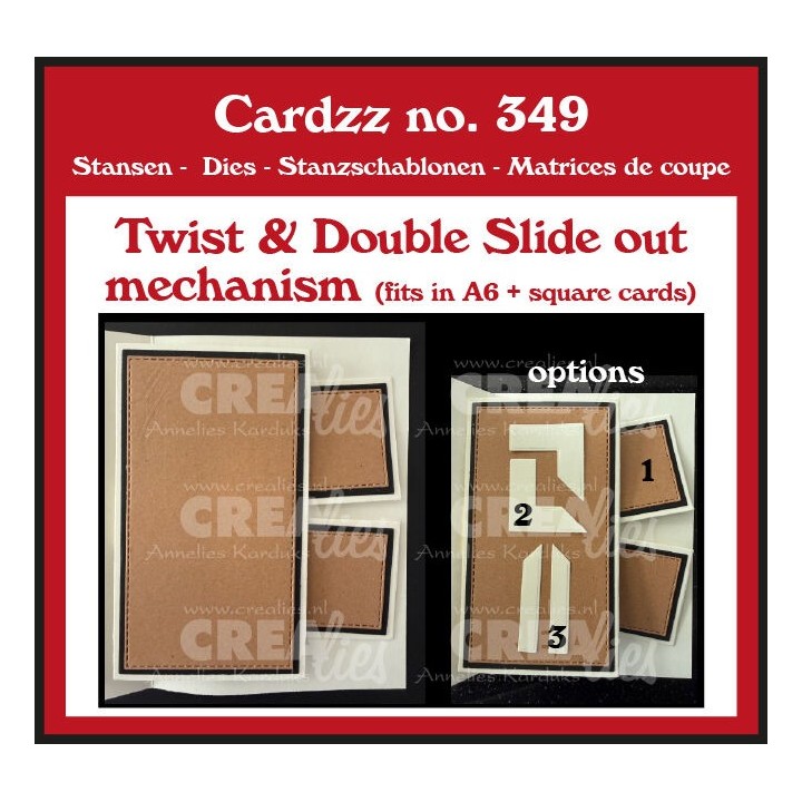 (CLCZ349)Cardzz Dies Twist & Double Slide out Mechanism (Fits in A6 and Square Card)