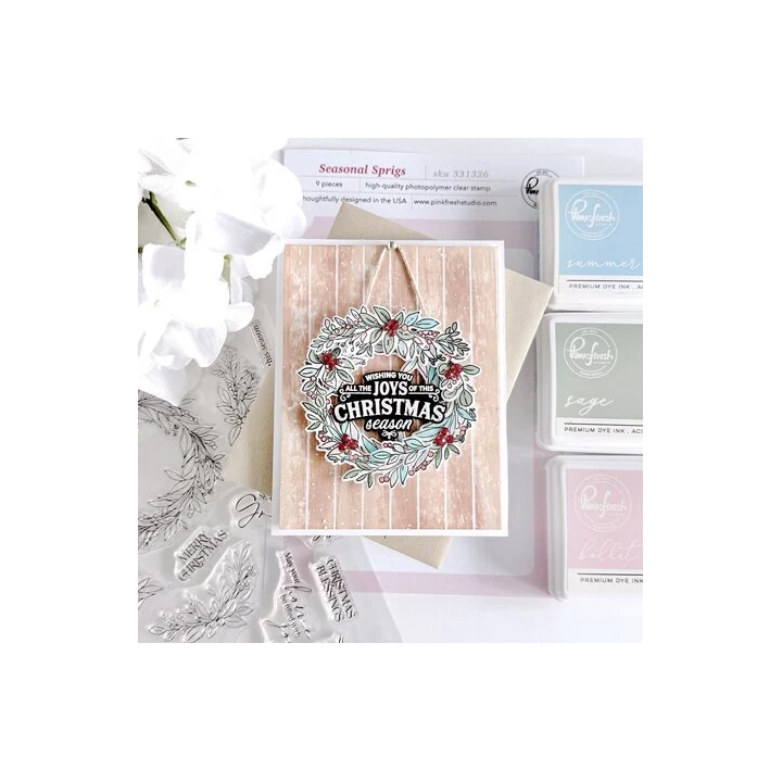 (331326)Pinkfresh Studio Season of Wonder Stamp Seasonal Sprigs by Dawn Woleslagle